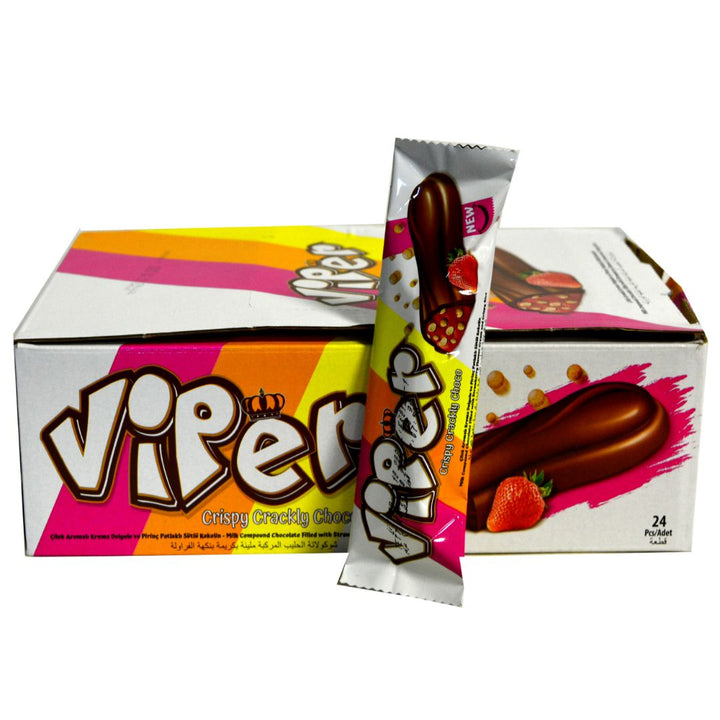 Viper Crispy Crackly Choco strawberry, 24Pc