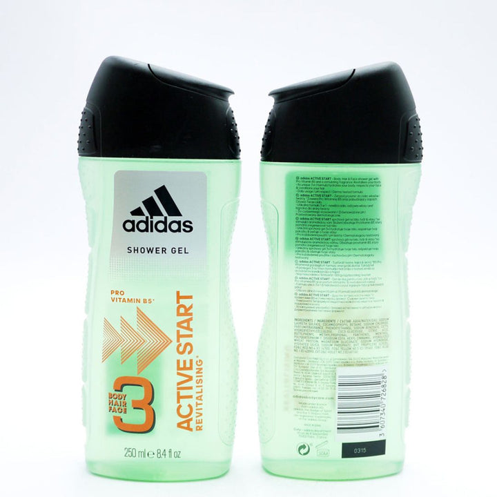 Adidas 3 Active Start Shower Gel for Men, 250ml