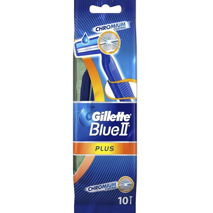 Gillette Blue II Plus Men's Disposable Razors, 10 Count