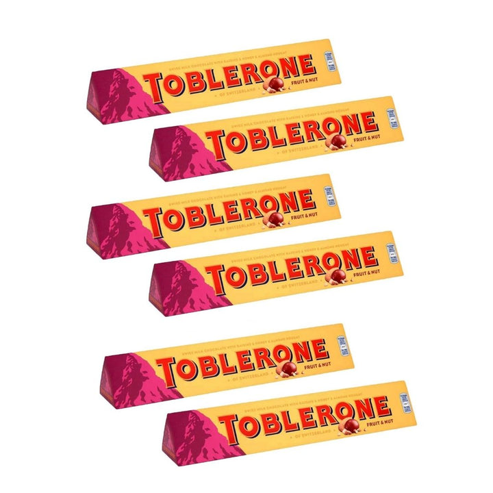 Toblerone Swiss Milk Chocolate With Fruit & Nut, 6x100g