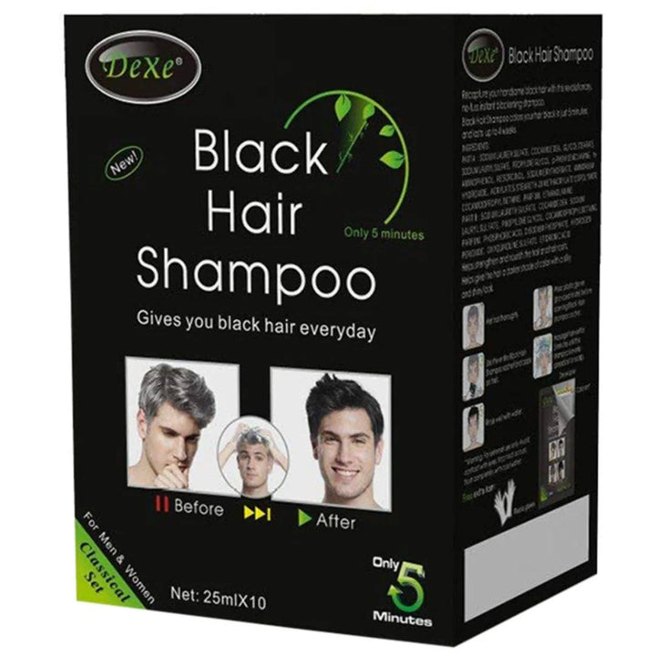 Dexe Hair Colouring Shampoo, Black, 10x25ml