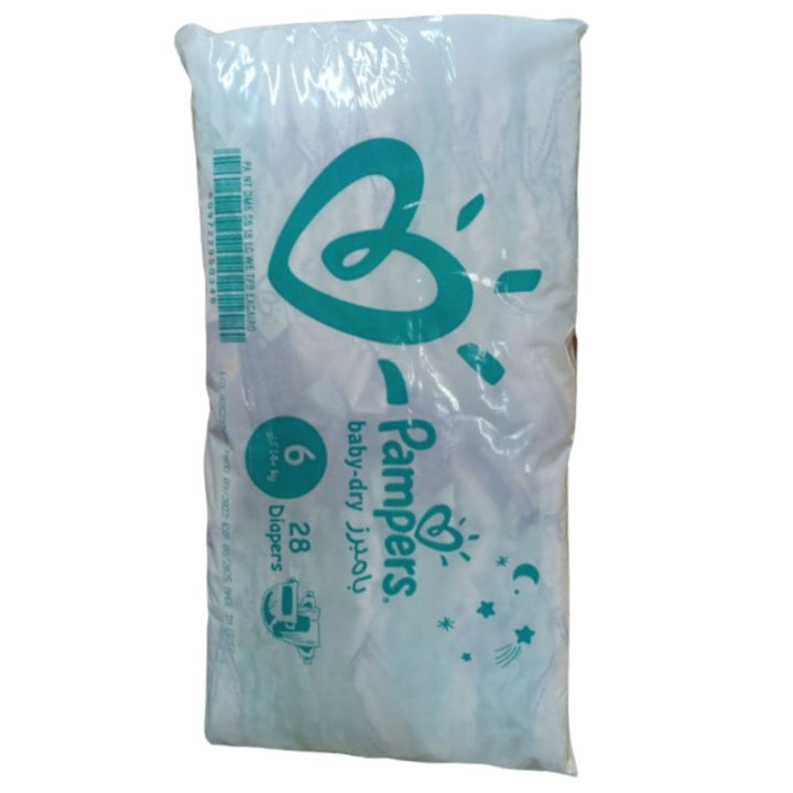 Pampers Baby Dry Diapers, Size 6, 14 +kg, 28Pcs