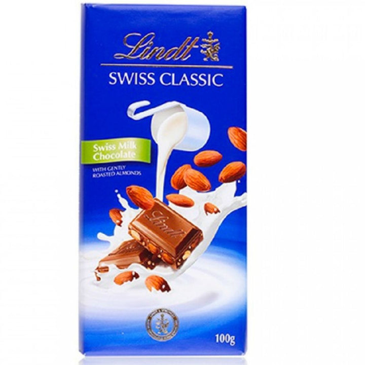 Lindt Swiss Classic Gently Roasted Almonds Milk Chocolate, 100g