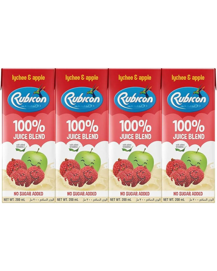 Rubicon Lychee and Apple Fruit Juice, 4*200ml