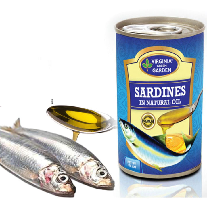 Virginia green garden Sardines in Natural Oil, 155g