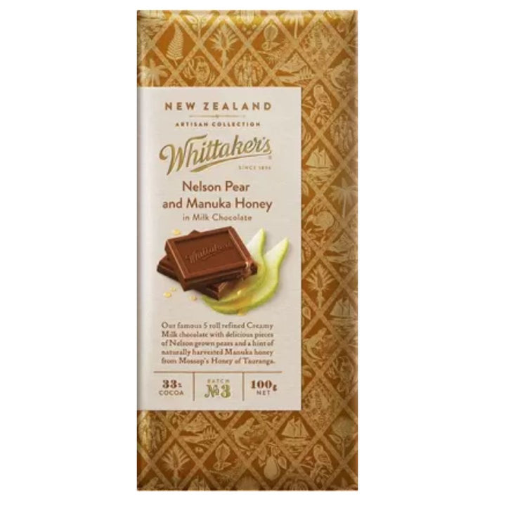 Whittaker Nelson Pear Manuka Honey Bar, 100g