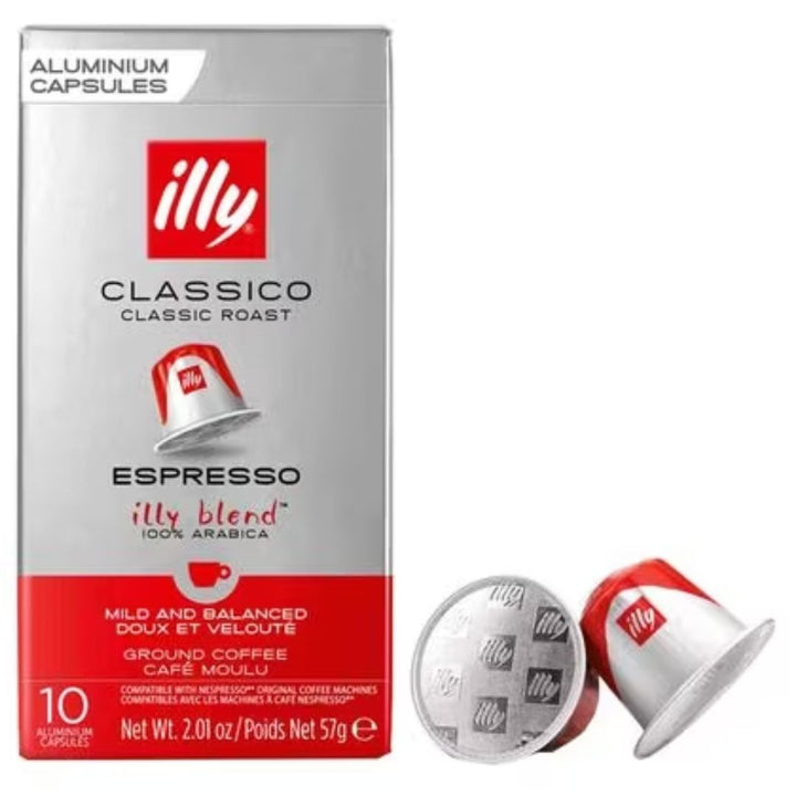 Illy Classico Classic Roast Espresso Ground Coffee 10 Capsules, 57g