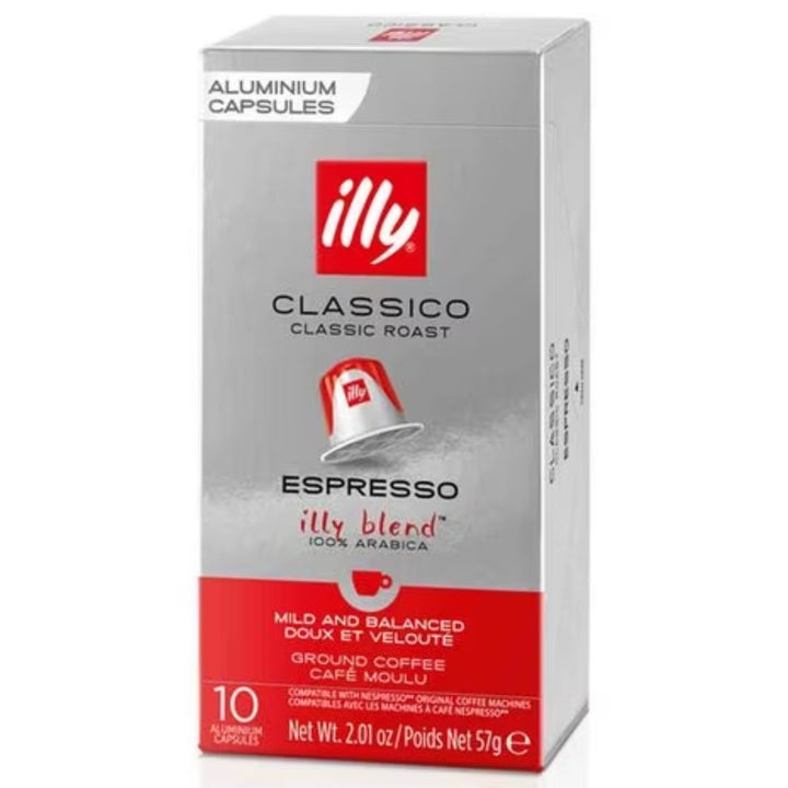 Illy Classico Classic Roast Espresso Ground Coffee 10 Capsules, 57g