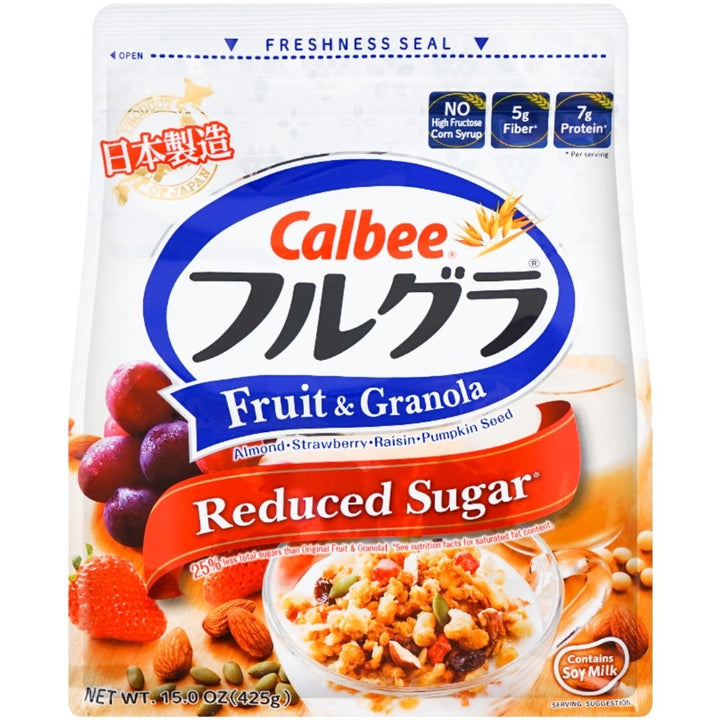 Calbee Frugra Fruit and Granola Cereal Less Sugar, 425g