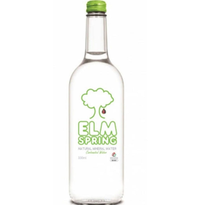 ELM Spring Carbonated Mineral Water Glass Bottle, 330ml