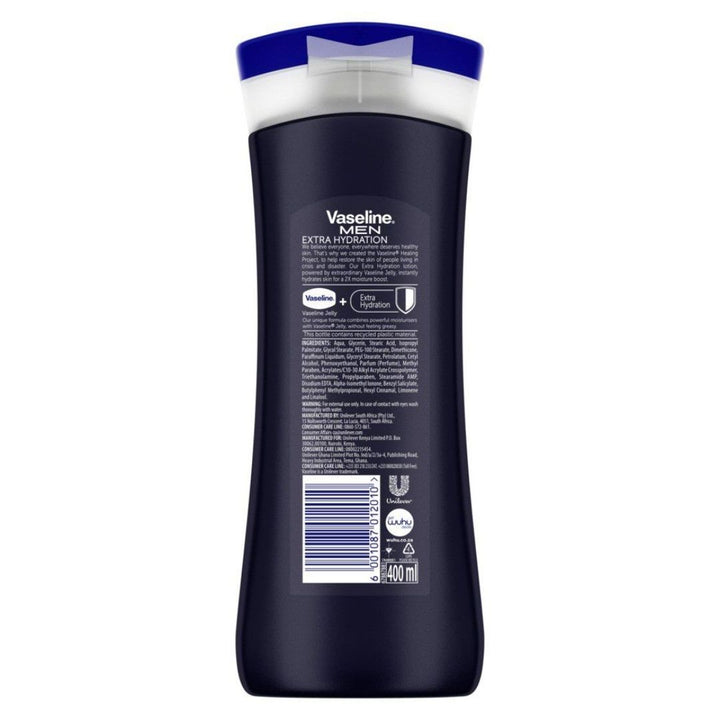 Vaseline Men Extra Hydration Body Lotion, 400ml