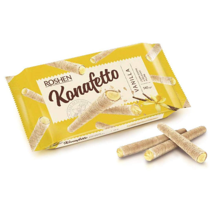 Roshen Konafetto Wafer Rolls - Vanila, 140g