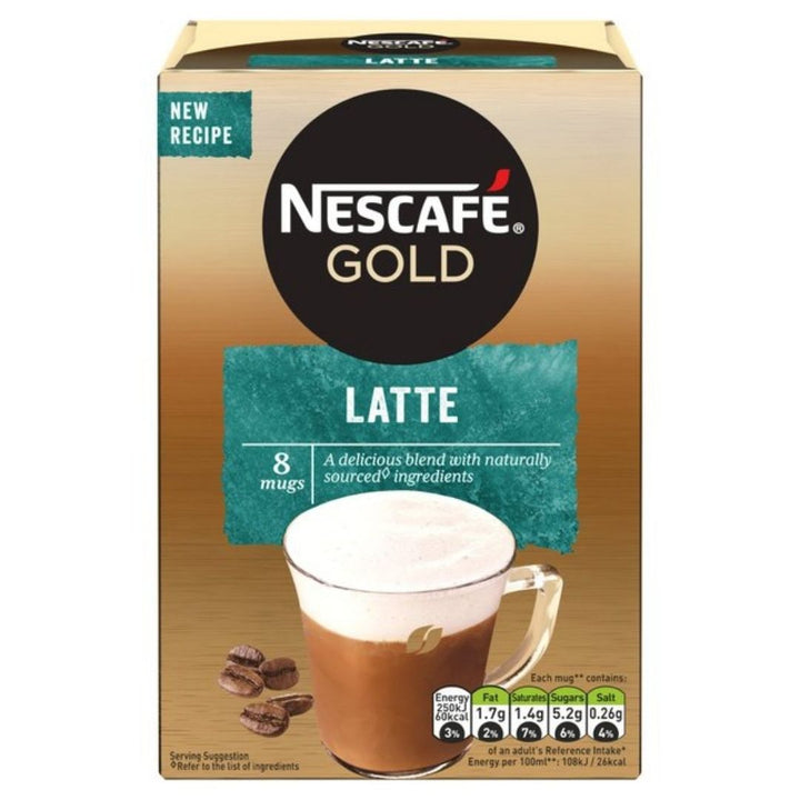 Nescafe Gold Latte Instant Coffee 8 Sachets, 124g