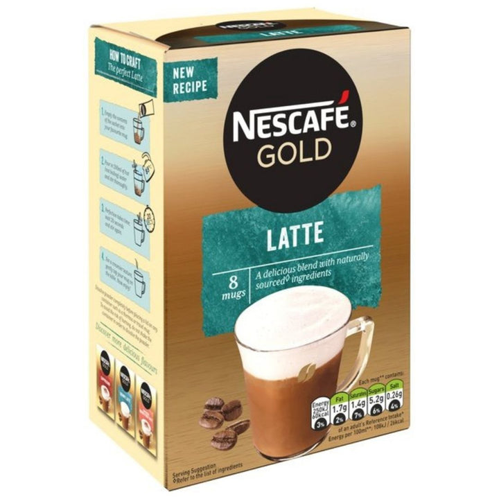 Nescafe Gold Latte Instant Coffee 8 Sachets, 124g