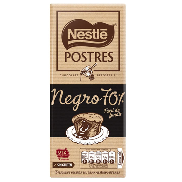 Nestle Postres Negro 70%, 170g