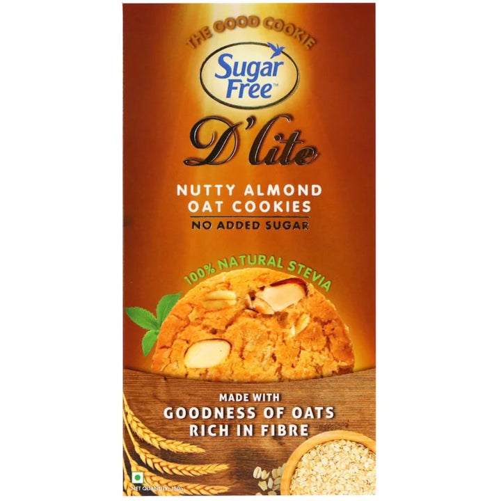 D'lite Sugar Free Nutty Almond Oat Cookies, 150g