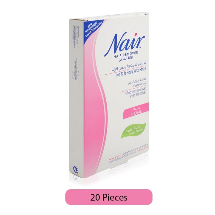 Nair Hair Removal Floral Fragrance Body Wax Strips, 20 Strips