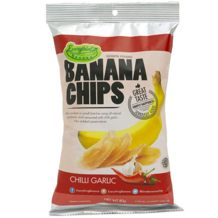 Everything Banana Chips Chilli Garlic, 80g