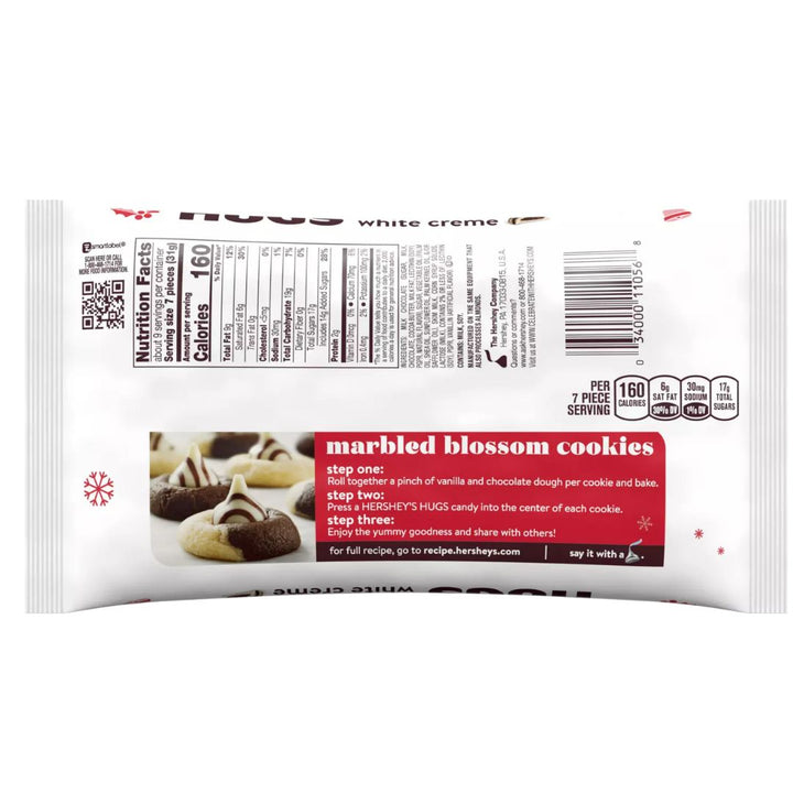 Hershey's Hugs Holiday Milk Chocolate and White Creme Candy, 286g