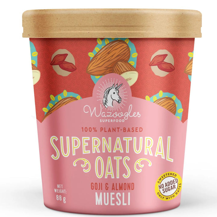 Wazoogles Supernatural Oats - Goji & Almond Muesli, 88g