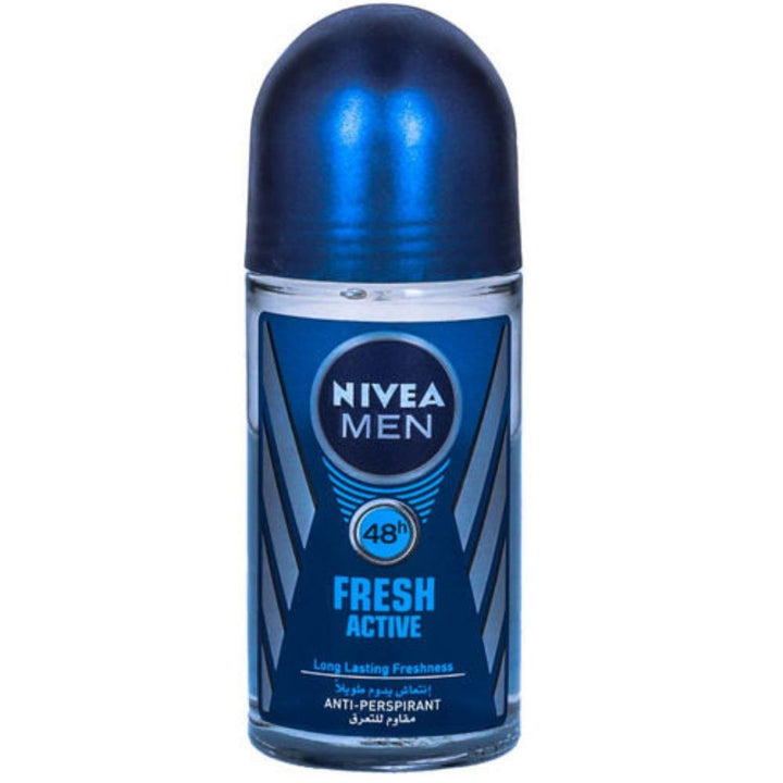 Nivea Fresh Active Roll On Deodorant For Men, 2 x 50ml