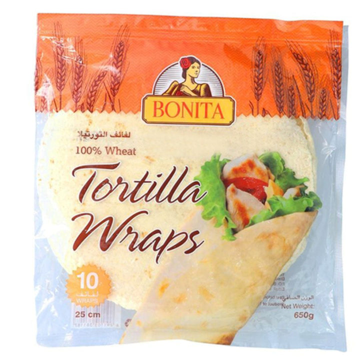 Bonita Wheat Tortilla Wraps, 25cm, 650g