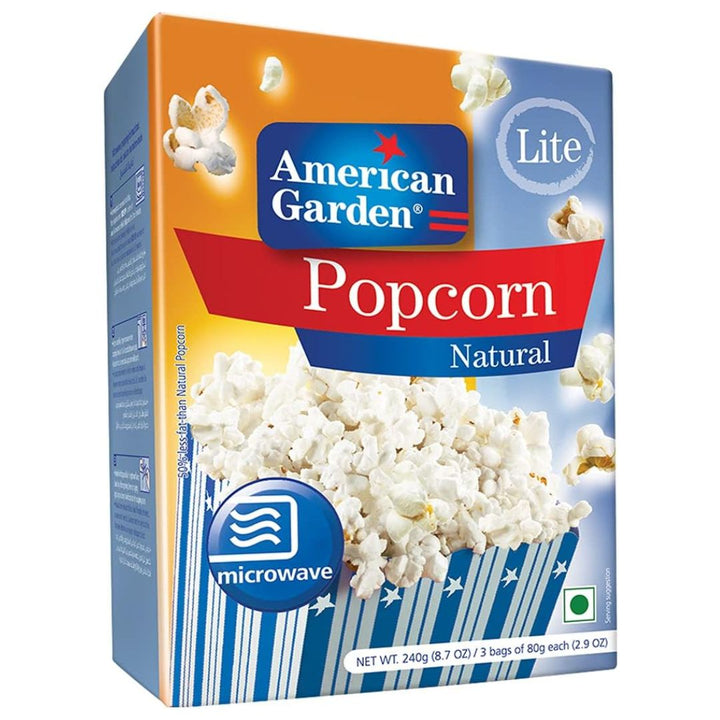 American Garden Microwave Natural Lite Popcorn, 240g