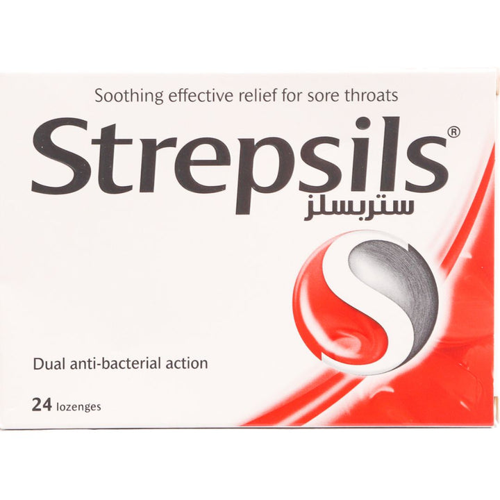 Strepsils Dual Anti-Bacterial Action Tablet for Sore Throat Relief- 24 Lozenges