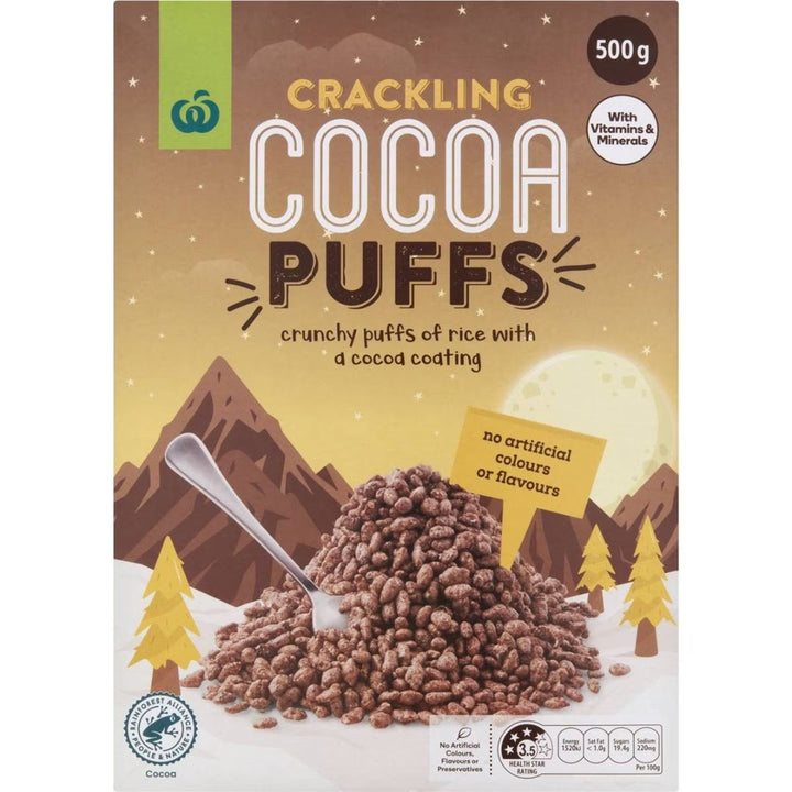 Woolworths Crackling Cocoa Puffs, 500g