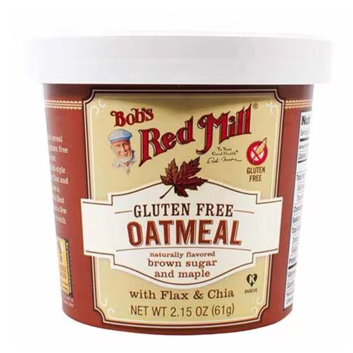 Bobs Red Mill Brown Sugar Maple Gluten Free Cup Oatmeal, 61g