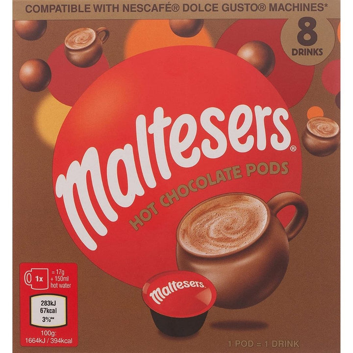 Dolce Gusto Maltesers Chocolate Capsules, 136g (8 Capsules x 17g)