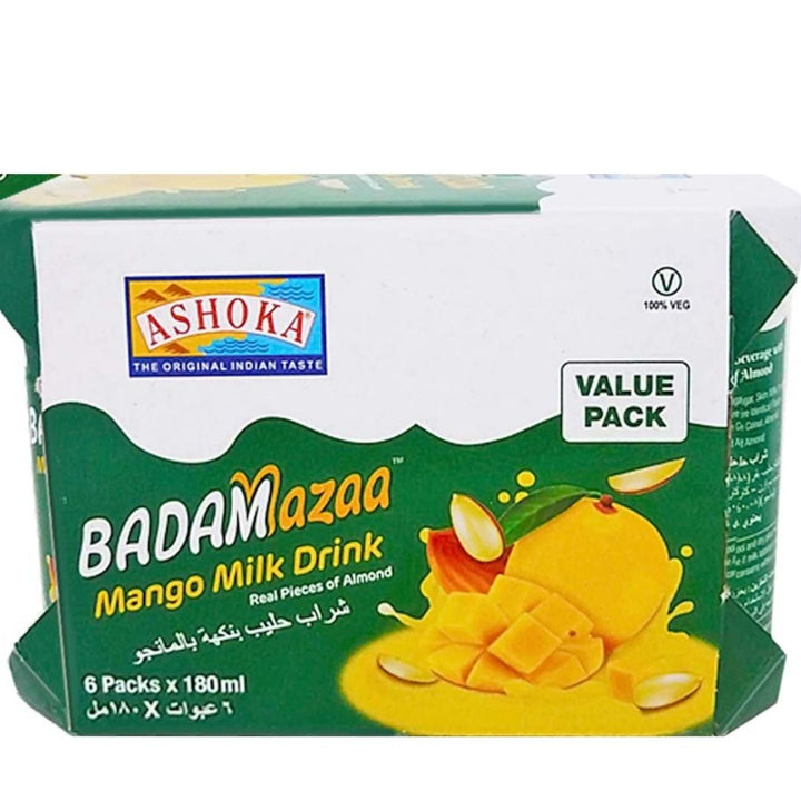 Ashoka Badamazza Mango Milk Drink, 6 x 180ml