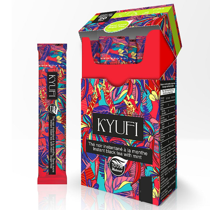 Kyufi Mint Instant Black Tea Without Sugar, 0.9g x 10