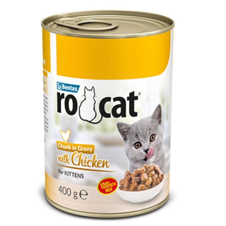 Rocat Complete Wet Food Chunks In Gravy For Kittens With Chicken, 400g