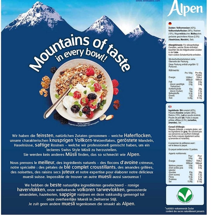 Alpen No Added Sugar Swiss Style Muesli, 560 g