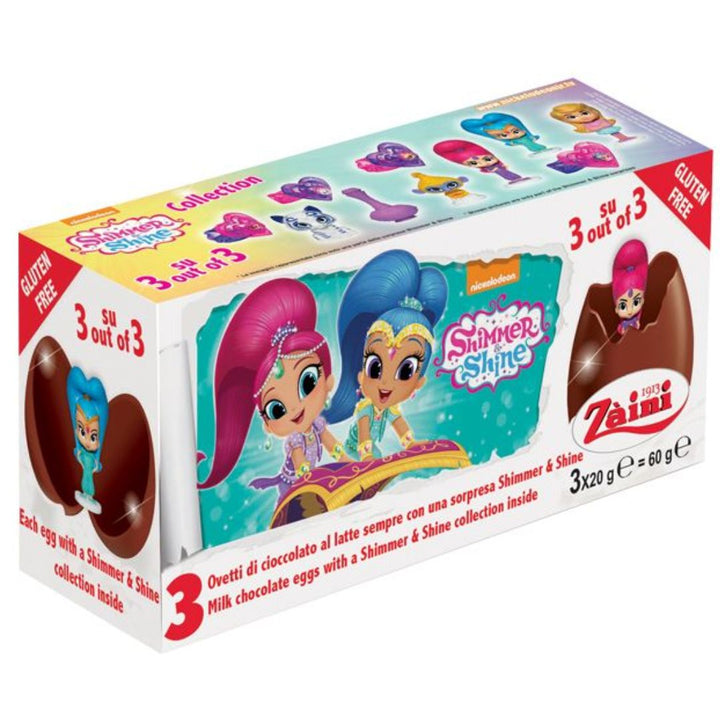 Zaini Shimmer & Shine Tripack Chocolate Eggs, 60g