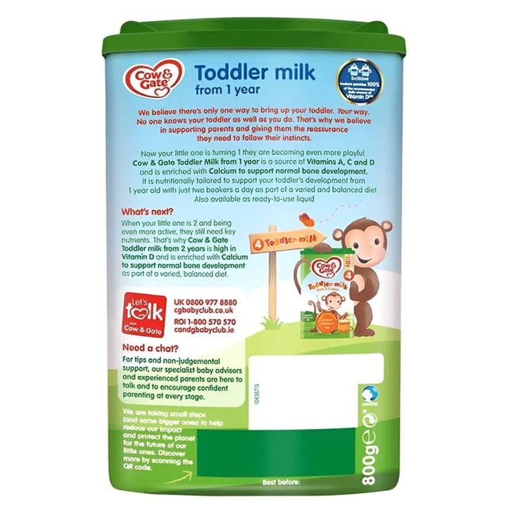 Cow & Gate Fortified Toddler Baby Milk Formula 3, 800g