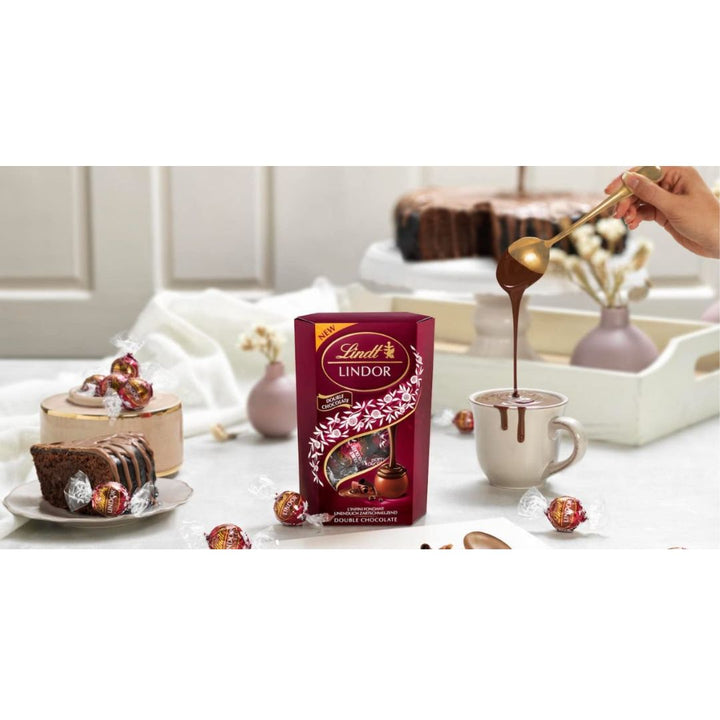 Lindt Lindor, Double Chocolate Milk Chocolate Candy Truffles, 200g