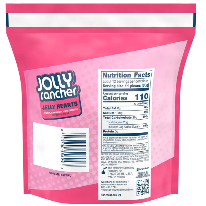 Jolly Rancher, Watermelon, Strawberry and Cherry Flavored Jelly Hearts Candy, 368g