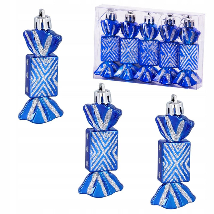 Christmas Tree Decoration Candy Set-Blue, 7Cm, 5Pcs