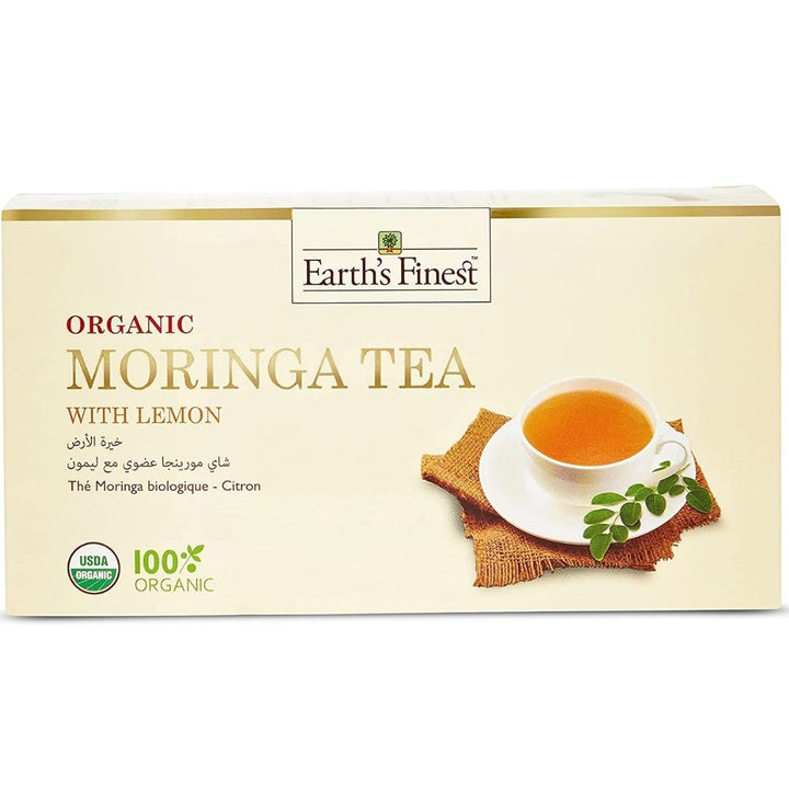 Earth's Finest Organic Moringa Tea with Lemon, 37.5g(25 Bags)