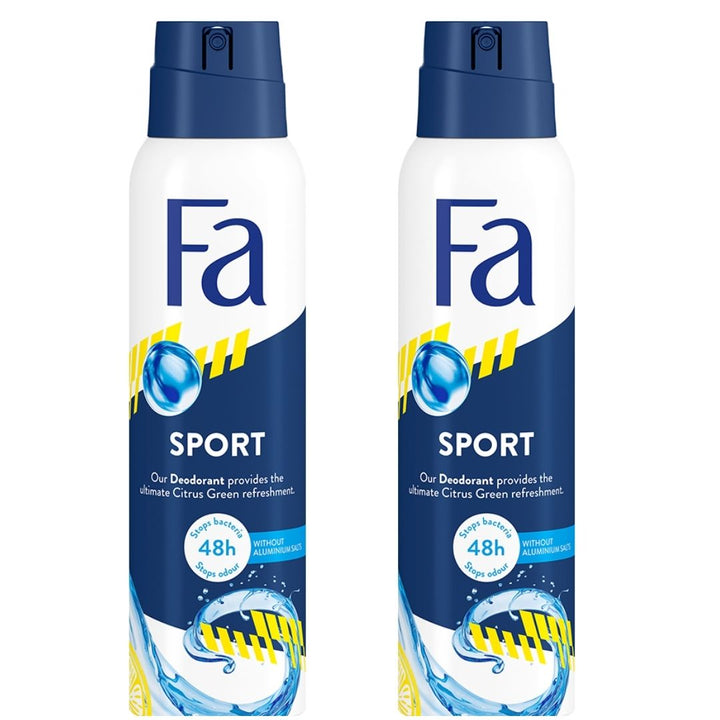 Fa Sport Citrus Green Men Deodorant Spray, 2 x 150ml