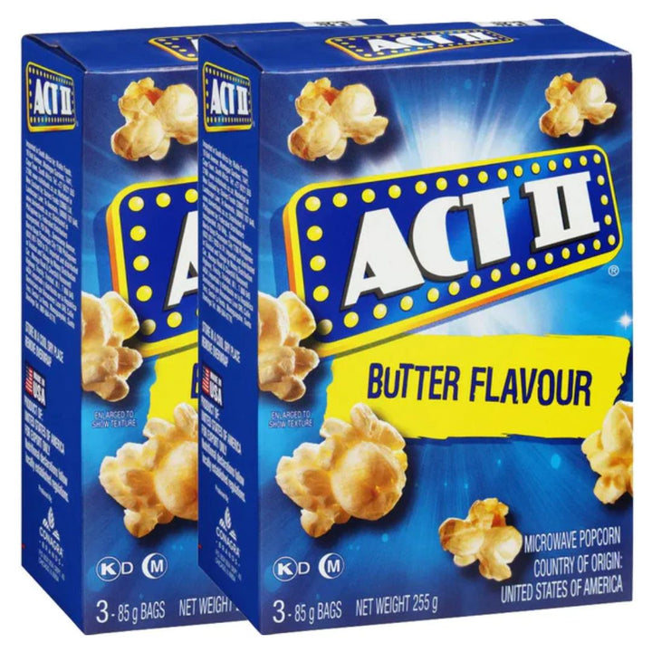 Act II Microwave Popcorn Butter, 2 x 255g