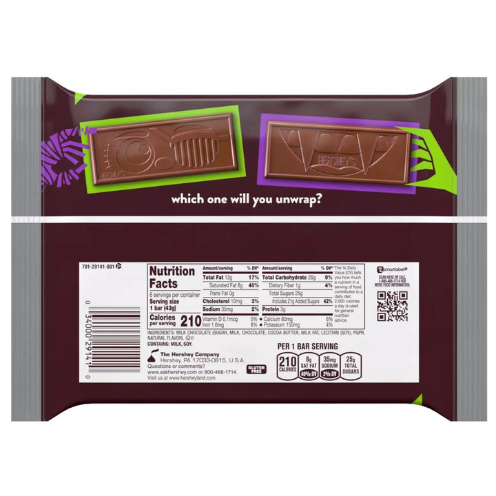 Hershey's Halloween Props Milk Chocolate Candy Bars, 263g