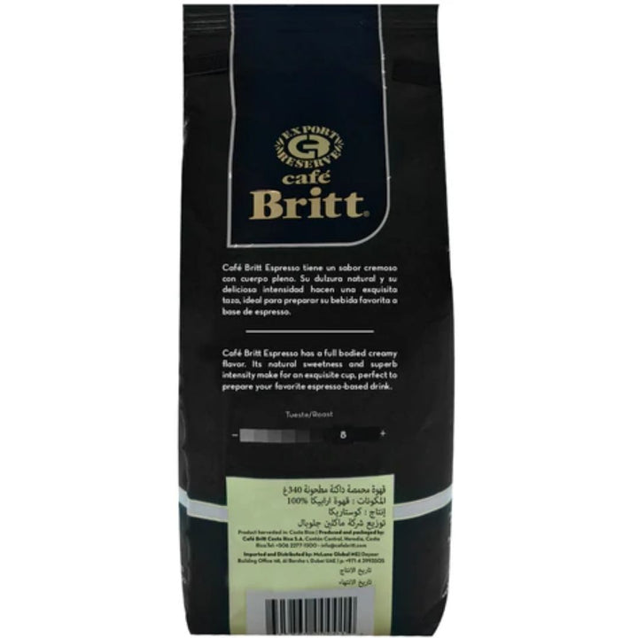 Cafe Britt Espresso Molido Bolsa (Ground Coffee), 340g