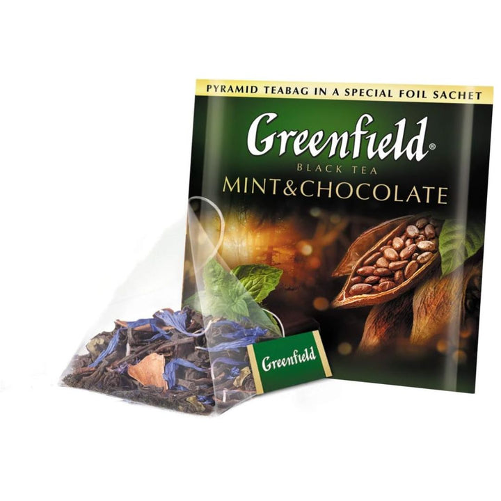 Greenfield Tea Black, Mint & Chocolate, Pyramid Bags, 36g