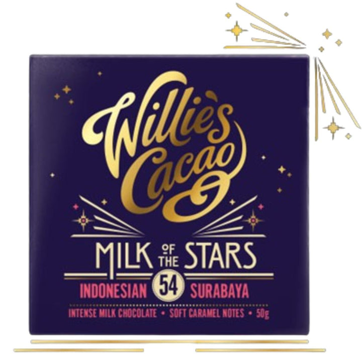 Willie's Cacao Milk Of The Stars 54% Dark Milk Chocolate Bar, 50g