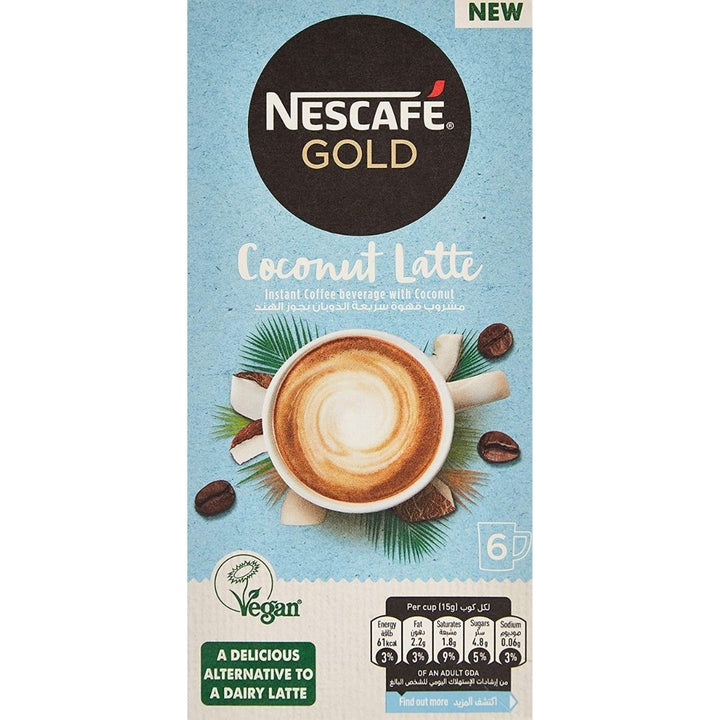 Nescafe Gold Coconut Latte Non Dairy Coffee Mix Sachet , 16g x 6 Sachets