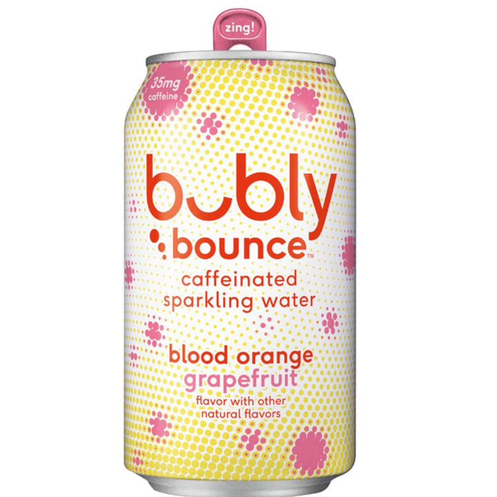 Bubly Bounce Caffeinated Blood Orange Grapefruit Flavored Sparkling Water, 355ml