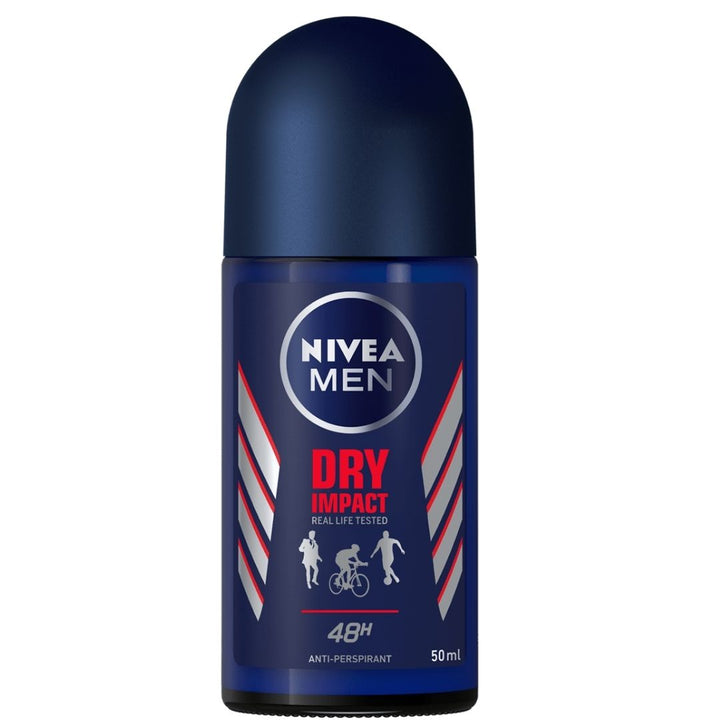 Nivea Dry Impact Antiperspirant for Men Roll-on, 2 x 50ml